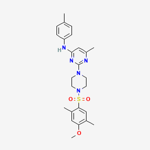 2-(4-((4-methoxy-2,5-dimethylphenyl)sulfonyl)piperazin-1-yl)-6-methyl-N-(p-tolyl)pyrimidin-4-amine