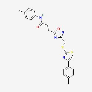 N-(4-methylphenyl)-3-[3-({[4-(4-methylphenyl)-1,3-thiazol-2-yl]sulfanyl}methyl)-1,2,4-oxadiazol-5-yl]propanamide