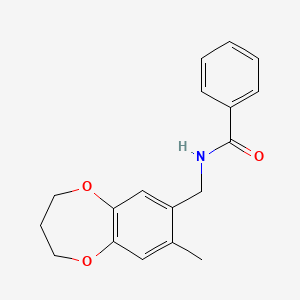 molecular formula C18H19NO3 B11249628 N-[(8-methyl-3,4-dihydro-2H-1,5-benzodioxepin-7-yl)methyl]benzamide 