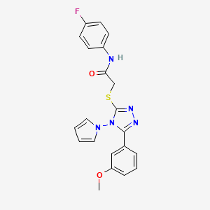 N-(4-fluorophenyl)-2-{[5-(3-methoxyphenyl)-4-(1H-pyrrol-1-yl)-4H-1,2,4-triazol-3-yl]sulfanyl}acetamide