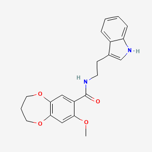 molecular formula C21H22N2O4 B11249642 N-[2-(1H-indol-3-yl)ethyl]-8-methoxy-3,4-dihydro-2H-1,5-benzodioxepine-7-carboxamide 