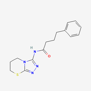 molecular formula C15H18N4OS B11249644 4-Phenyl-N-{5H,6H,7H-[1,2,4]triazolo[3,4-B][1,3]thiazin-3-YL}butanamide 