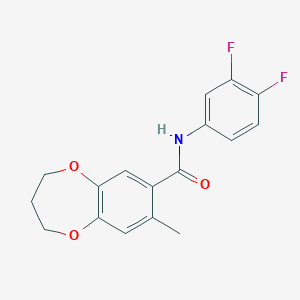 molecular formula C17H15F2NO3 B11249648 N-(3,4-difluorophenyl)-8-methyl-3,4-dihydro-2H-1,5-benzodioxepine-7-carboxamide 