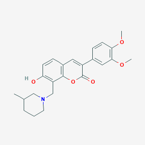 3-(3,4-dimethoxyphenyl)-7-hydroxy-8-[(3-methylpiperidin-1-yl)methyl]-2H-chromen-2-one