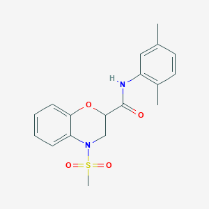 N-(2,5-dimethylphenyl)-4-(methylsulfonyl)-3,4-dihydro-2H-1,4-benzoxazine-2-carboxamide