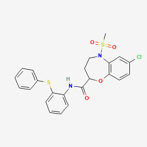 7-chloro-5-(methylsulfonyl)-N-[2-(phenylsulfanyl)phenyl]-2,3,4,5-tetrahydro-1,5-benzoxazepine-2-carboxamide