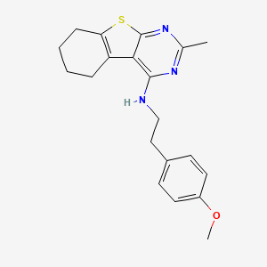 molecular formula C20H23N3OS B11249715 N-[2-(4-methoxyphenyl)ethyl]-2-methyl-5,6,7,8-tetrahydro[1]benzothieno[2,3-d]pyrimidin-4-amine 