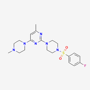 2-(4-((4-Fluorophenyl)sulfonyl)piperazin-1-yl)-4-methyl-6-(4-methylpiperazin-1-yl)pyrimidine