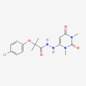 2-(4-chlorophenoxy)-N'-(1,3-dimethyl-2,6-dioxo-1,2,3,6-tetrahydropyrimidin-4-yl)-2-methylpropanehydrazide