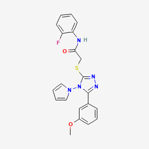 N-(2-fluorophenyl)-2-{[5-(3-methoxyphenyl)-4-(1H-pyrrol-1-yl)-4H-1,2,4-triazol-3-yl]sulfanyl}acetamide