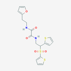 N1-(2-(furan-2-yl)ethyl)-N2-(2-(thiophen-2-yl)-2-(thiophen-2-ylsulfonyl)ethyl)oxalamide