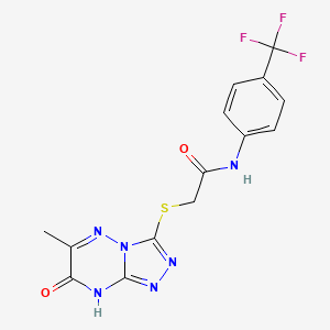 molecular formula C14H11F3N6O2S B11249776 2-[(7-hydroxy-6-methyl[1,2,4]triazolo[4,3-b][1,2,4]triazin-3-yl)sulfanyl]-N-[4-(trifluoromethyl)phenyl]acetamide 