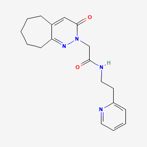 molecular formula C18H22N4O2 B11249826 2-(3-oxo-3,5,6,7,8,9-hexahydro-2H-cyclohepta[c]pyridazin-2-yl)-N-[2-(2-pyridyl)ethyl]acetamide 