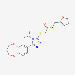 2-{[5-(3,4-dihydro-2H-1,5-benzodioxepin-7-yl)-4-(propan-2-yl)-4H-1,2,4-triazol-3-yl]sulfanyl}-N-(furan-2-ylmethyl)acetamide