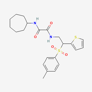 N1-cycloheptyl-N2-(2-(thiophen-2-yl)-2-tosylethyl)oxalamide