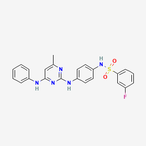 3-fluoro-N-(4-((4-methyl-6-(phenylamino)pyrimidin-2-yl)amino)phenyl)benzenesulfonamide