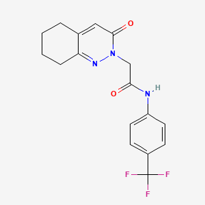 molecular formula C17H16F3N3O2 B11249856 2-(3-oxo-5,6,7,8-tetrahydrocinnolin-2(3H)-yl)-N-[4-(trifluoromethyl)phenyl]acetamide 