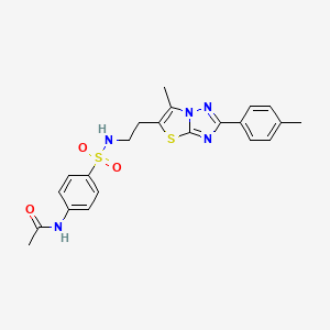 N-(4-(N-(2-(6-methyl-2-(p-tolyl)thiazolo[3,2-b][1,2,4]triazol-5-yl)ethyl)sulfamoyl)phenyl)acetamide