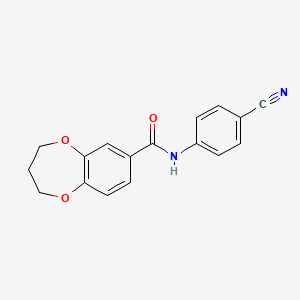 N-(4-cyanophenyl)-3,4-dihydro-2H-1,5-benzodioxepine-7-carboxamide