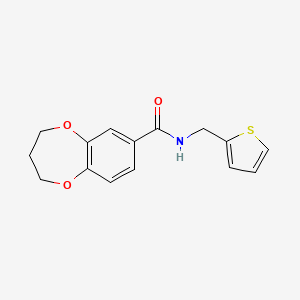 N-(thiophen-2-ylmethyl)-3,4-dihydro-2H-1,5-benzodioxepine-7-carboxamide