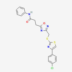 3-[3-({[4-(4-chlorophenyl)-1,3-thiazol-2-yl]sulfanyl}methyl)-1,2,4-oxadiazol-5-yl]-N-phenylpropanamide