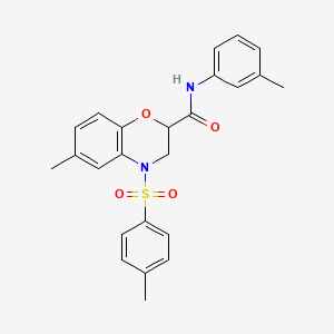 6-methyl-N-(3-methylphenyl)-4-[(4-methylphenyl)sulfonyl]-3,4-dihydro-2H-1,4-benzoxazine-2-carboxamide