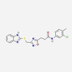 3-{3-[(1H-benzimidazol-2-ylsulfanyl)methyl]-1,2,4-oxadiazol-5-yl}-N-(3-chloro-4-methylphenyl)propanamide