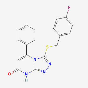 3-((4-fluorobenzyl)thio)-5-phenyl-[1,2,4]triazolo[4,3-a]pyrimidin-7(8H)-one