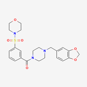 molecular formula C23H27N3O6S B11249999 [4-(1,3-Benzodioxol-5-ylmethyl)piperazin-1-yl][3-(morpholin-4-ylsulfonyl)phenyl]methanone 