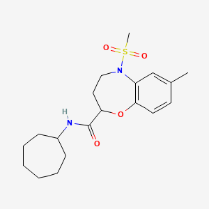 N-cycloheptyl-7-methyl-5-(methylsulfonyl)-2,3,4,5-tetrahydro-1,5-benzoxazepine-2-carboxamide