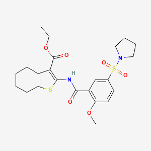 Ethyl 2-({[2-methoxy-5-(pyrrolidin-1-ylsulfonyl)phenyl]carbonyl}amino)-4,5,6,7-tetrahydro-1-benzothiophene-3-carboxylate