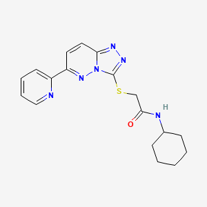 molecular formula C18H20N6OS B11250034 N-Cyclohexyl-2-{[6-(pyridin-2-YL)-[1,2,4]triazolo[4,3-B]pyridazin-3-YL]sulfanyl}acetamide 