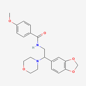 N-[2-(1,3-benzodioxol-5-yl)-2-(morpholin-4-yl)ethyl]-4-methoxybenzamide