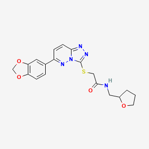 2-((6-(benzo[d][1,3]dioxol-5-yl)-[1,2,4]triazolo[4,3-b]pyridazin-3-yl)thio)-N-((tetrahydrofuran-2-yl)methyl)acetamide