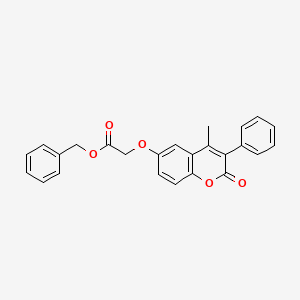 molecular formula C25H20O5 B11250116 benzyl [(4-methyl-2-oxo-3-phenyl-2H-chromen-6-yl)oxy]acetate 