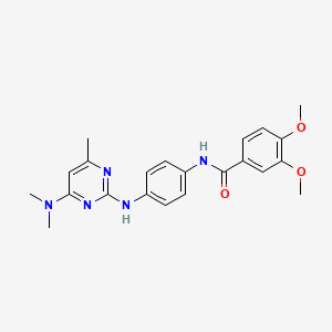 molecular formula C22H25N5O3 B11250142 N-(4-{[4-(dimethylamino)-6-methylpyrimidin-2-yl]amino}phenyl)-3,4-dimethoxybenzamide 