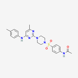 molecular formula C24H28N6O3S B11250178 N-{4-[(4-{4-methyl-6-[(4-methylphenyl)amino]pyrimidin-2-yl}piperazin-1-yl)sulfonyl]phenyl}acetamide 