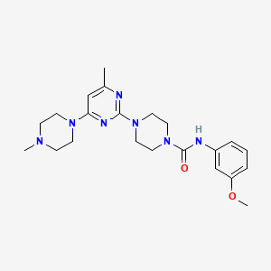 N-(3-methoxyphenyl)-4-(4-methyl-6-(4-methylpiperazin-1-yl)pyrimidin-2-yl)piperazine-1-carboxamide