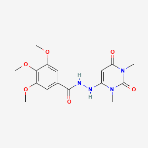 molecular formula C16H20N4O6 B11250203 N'-(1,3-dimethyl-2,6-dioxo-1,2,3,6-tetrahydropyrimidin-4-yl)-3,4,5-trimethoxybenzohydrazide 