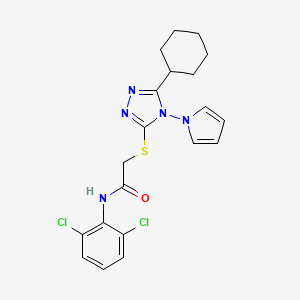 2-{[5-cyclohexyl-4-(1H-pyrrol-1-yl)-4H-1,2,4-triazol-3-yl]sulfanyl}-N-(2,6-dichlorophenyl)acetamide