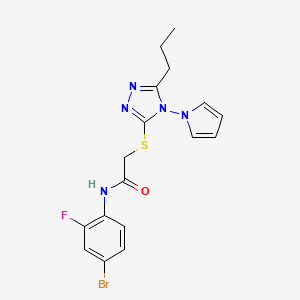 N-(4-bromo-2-fluorophenyl)-2-{[5-propyl-4-(1H-pyrrol-1-yl)-4H-1,2,4-triazol-3-yl]sulfanyl}acetamide