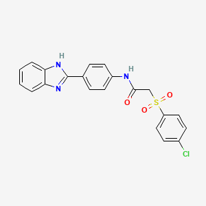 N-(4-(1H-benzo[d]imidazol-2-yl)phenyl)-2-((4-chlorophenyl)sulfonyl)acetamide