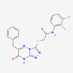 molecular formula C20H17ClN6O2S B11250252 2-[(6-benzyl-7-hydroxy[1,2,4]triazolo[4,3-b][1,2,4]triazin-3-yl)sulfanyl]-N-(3-chloro-2-methylphenyl)acetamide 