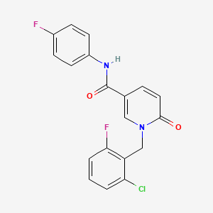 molecular formula C19H13ClF2N2O2 B11250279 1-(2-chloro-6-fluorobenzyl)-N-(4-fluorophenyl)-6-oxo-1,6-dihydropyridine-3-carboxamide 