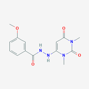 molecular formula C14H16N4O4 B11250308 N'-(1,3-dimethyl-2,6-dioxo-1,2,3,6-tetrahydropyrimidin-4-yl)-3-methoxybenzohydrazide 