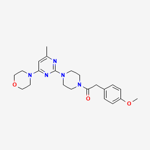 2-(4-Methoxyphenyl)-1-(4-(4-methyl-6-morpholinopyrimidin-2-yl)piperazin-1-yl)ethanone