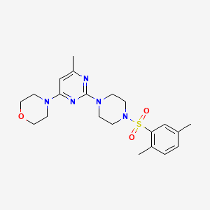 4-(2-(4-((2,5-Dimethylphenyl)sulfonyl)piperazin-1-yl)-6-methylpyrimidin-4-yl)morpholine