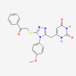 6-[[4-(4-methoxyphenyl)-5-phenacylsulfanyl-1,2,4-triazol-3-yl]methyl]-1H-pyrimidine-2,4-dione