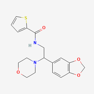 molecular formula C18H20N2O4S B11250361 N-[2-(1,3-benzodioxol-5-yl)-2-(morpholin-4-yl)ethyl]thiophene-2-carboxamide 