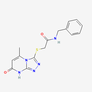 molecular formula C15H15N5O2S B11250415 N-Benzyl-2-({5-methyl-7-oxo-7H,8H-[1,2,4]triazolo[4,3-A]pyrimidin-3-YL}sulfanyl)acetamide 